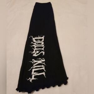 Dolls Kill Logo Black Knit Long Leg Warmers